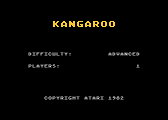 Kangaroo title screen for Atari 5200